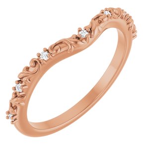 Nature - Heather - 14K Rose Gold .05 CTW Natural Diamond Vintage-Inspired Contour Band