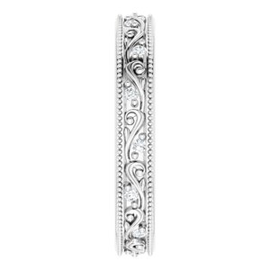 Diamond - Emily - Platinum 1/10 CTW Natural Diamond Floral Band