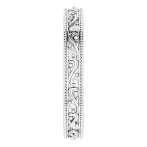 Diamond - Emily - 14K White Gold 1/10 CTW Natural Diamond Floral Band