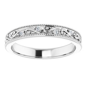 Diamond - Emily - 14K White Gold 1/10 CTW Natural Diamond Floral Band