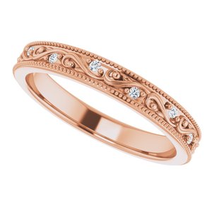 Diamond - Emily - 14K Rose Gold 1/10 CTW Natural Diamond Floral Band