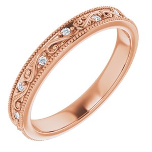 Diamond - Emily - 14K Rose Gold 1/10 CTW Natural Diamond Floral Band