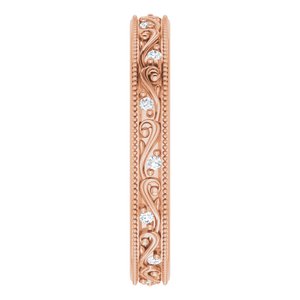 Diamond - Emily - 14K Rose Gold 1/10 CTW Natural Diamond Floral Band