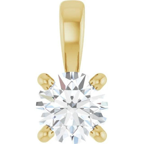 14K Gold 1 CTW Lab-Grown Diamond Pendant 14K Yellow Gold