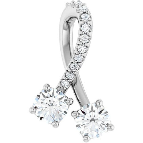 14K Gold 1/2 CTW Natural Diamond Pendant 14K White Gold