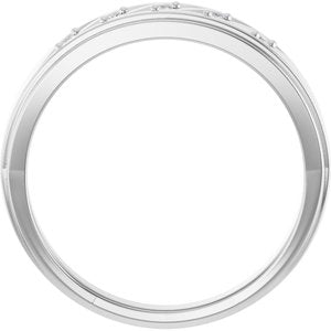 14K White Gold .07 CTW Natural Diamond Five-Stone Band