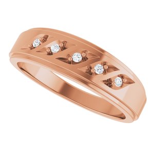 14K Rose Gold .07 CTW Natural Diamond Five-Stone Band