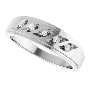 Platinum .07 CTW Natural Diamond Five-Stone Band