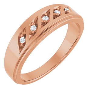 14K Rose Gold .07 CTW Natural Diamond Five-Stone Band