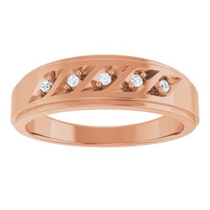 14K Rose Gold .07 CTW Natural Diamond Five-Stone Band