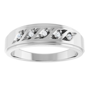 Platinum .07 CTW Natural Diamond Five-Stone Band