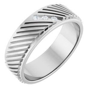 Matte - Ryder - 14K White Gold 0.04 CTW Natural Diamond Band