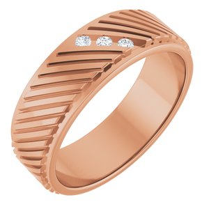 Matte - Ryder - 14K Rose Gold 0.04 CTW Natural Diamond Band