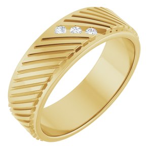 Matte - Ryder - 14K Yellow Gold 0.04 CTW Natural Diamond Band