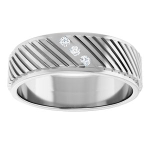 Matte - Ryder - 14K White Gold 0.04 CTW Natural Diamond Band