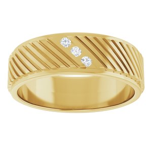 Matte - Ryder - 14K Yellow Gold 0.04 CTW Natural Diamond Band