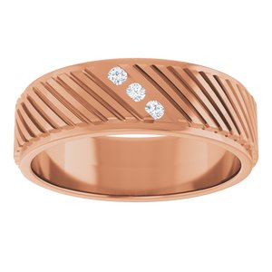 Matte - Ryder - 14K Rose Gold 0.04 CTW Natural Diamond Band