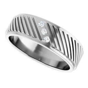 Matte - Ryder - 14K White Gold 0.04 CTW Natural Diamond Band