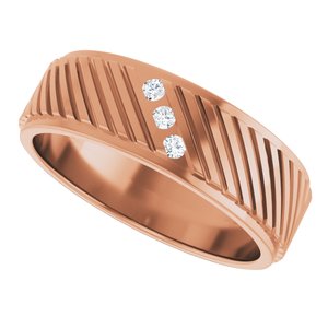 Matte - Ryder - 14K Rose Gold 0.04 CTW Natural Diamond Band