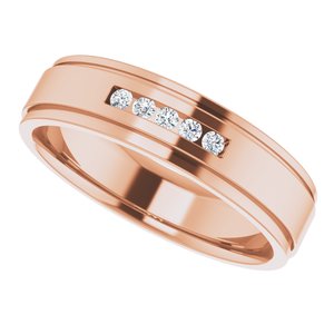 Unique - Michael - 14K Rose Gold 1/10 CTW Lab-Grown Diamond Band
