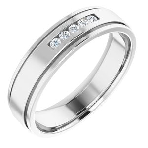 Unique - Michael - 14K White Gold 1/10 CTW Natural Diamond Band