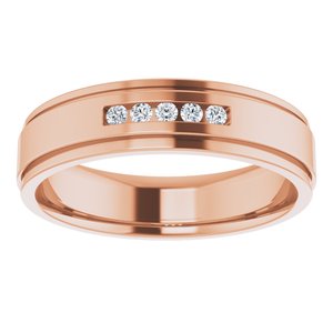 Unique - Michael - 14K Rose Gold 1/10 CTW Natural Diamond Band