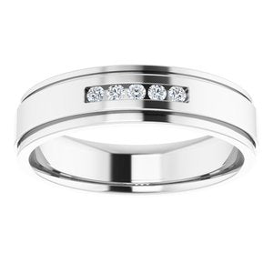 Unique - Michael - 14K White Gold 1/10 CTW Natural Diamond Band