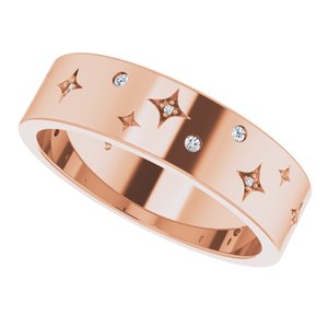 Diamond - Eloise - 14K Rose Gold 1/8 CTW Natural Diamond Star Band Size 11