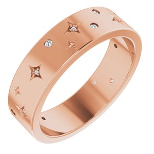 Diamond - Eloise - 14K Rose Gold 1/8 CTW Natural Diamond Star Band Size 11