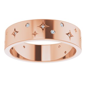 Diamond - Eloise - 14K Rose Gold 1/8 CTW Natural Diamond Star Band Size 11