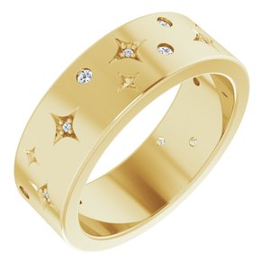Diamond - Eloise - 14K Yellow Gold 1/8 CTW Natural Diamond Star Band Size 6