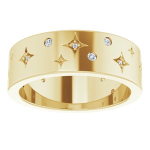 Diamond - Eloise - 14K Yellow Gold 1/8 CTW Natural Diamond Star Band Size 6