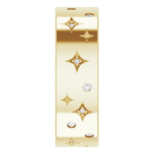 Diamond - Eloise - 14K Yellow Gold 1/8 CTW Natural Diamond Star Band Size 6