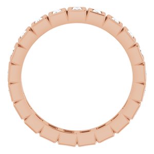 Bezel - Ailany - 14K Rose Gold 9/10 CTW Lab-Grown Diamond Eternity Band Size 7