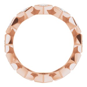 Bezel - Ailany - 14K Rose Gold 1/2 CTW Natural Diamond Eternity Band Size 4.5