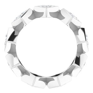 Bezel - Ailany - 14K White Gold 2 1/2 CTW Natural Diamond Eternity Band Size 7.5