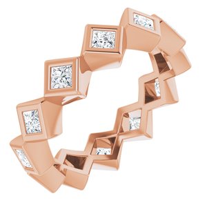 Bezel - Ailany - 14K Rose Gold 1/2 CTW Natural Diamond Eternity Band Size 4.5