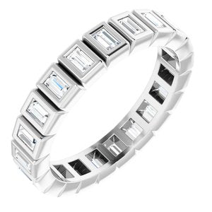 Bezel - Ailany - 14K White Gold 9/10 CTW Lab-Grown Diamond Eternity Band Size 7.5