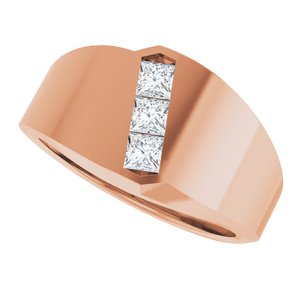 Hammered - Enzo - 14K Rose Gold 1/2 CTW Lab-Grown Diamond Band