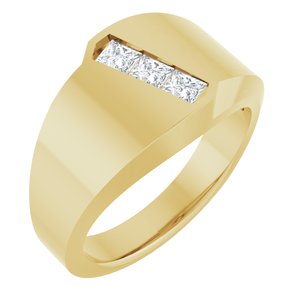 Hammered - Enzo - 14K Yellow Gold 1/2 CTW Lab-Grown Diamond Band