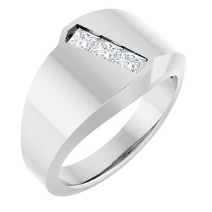 Hammered - Enzo - Platinum 1/2 CTW Lab-Grown Diamond Band