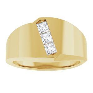 Hammered - Enzo - 14K Yellow Gold 1/2 CTW Lab-Grown Diamond Band