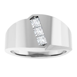 Hammered - Enzo - 14K White Gold 1/2 CTW Lab-Grown Diamond Band