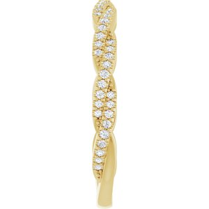 Pave - Faye - 14K Yellow Gold 1/6 CTW Natural Diamond Anniversary Band