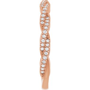 Pave - Faye - 14K Rose Gold 1/6 CTW Natural Diamond Anniversary Band