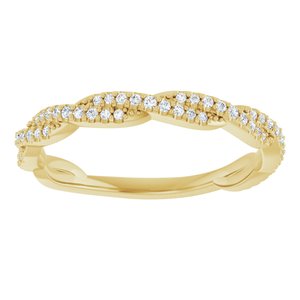 Pave - Faye - 14K Yellow Gold 1/6 CTW Natural Diamond Anniversary Band