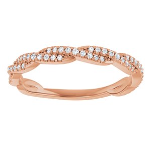 Pave - Faye - 14K Rose Gold 1/6 CTW Natural Diamond Anniversary Band