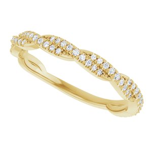 Pave - Faye - 14K Yellow Gold 1/6 CTW Natural Diamond Anniversary Band
