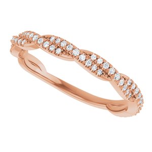 Pave - Faye - 14K Rose Gold 1/6 CTW Natural Diamond Anniversary Band