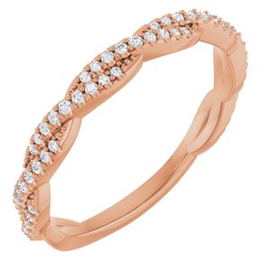 Pave - Faye - 14K Rose Gold 1/6 CTW Natural Diamond Anniversary Band